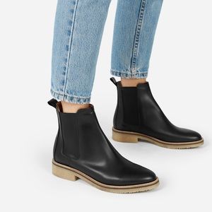 Everlane Brixton Bootie Leather Black Chelsea Boots 7